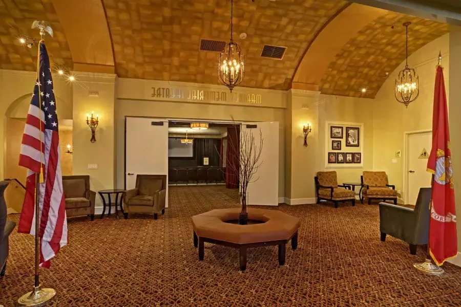 Interior of a lobby at the Marines Memorial Theatre. San Francisco, California.